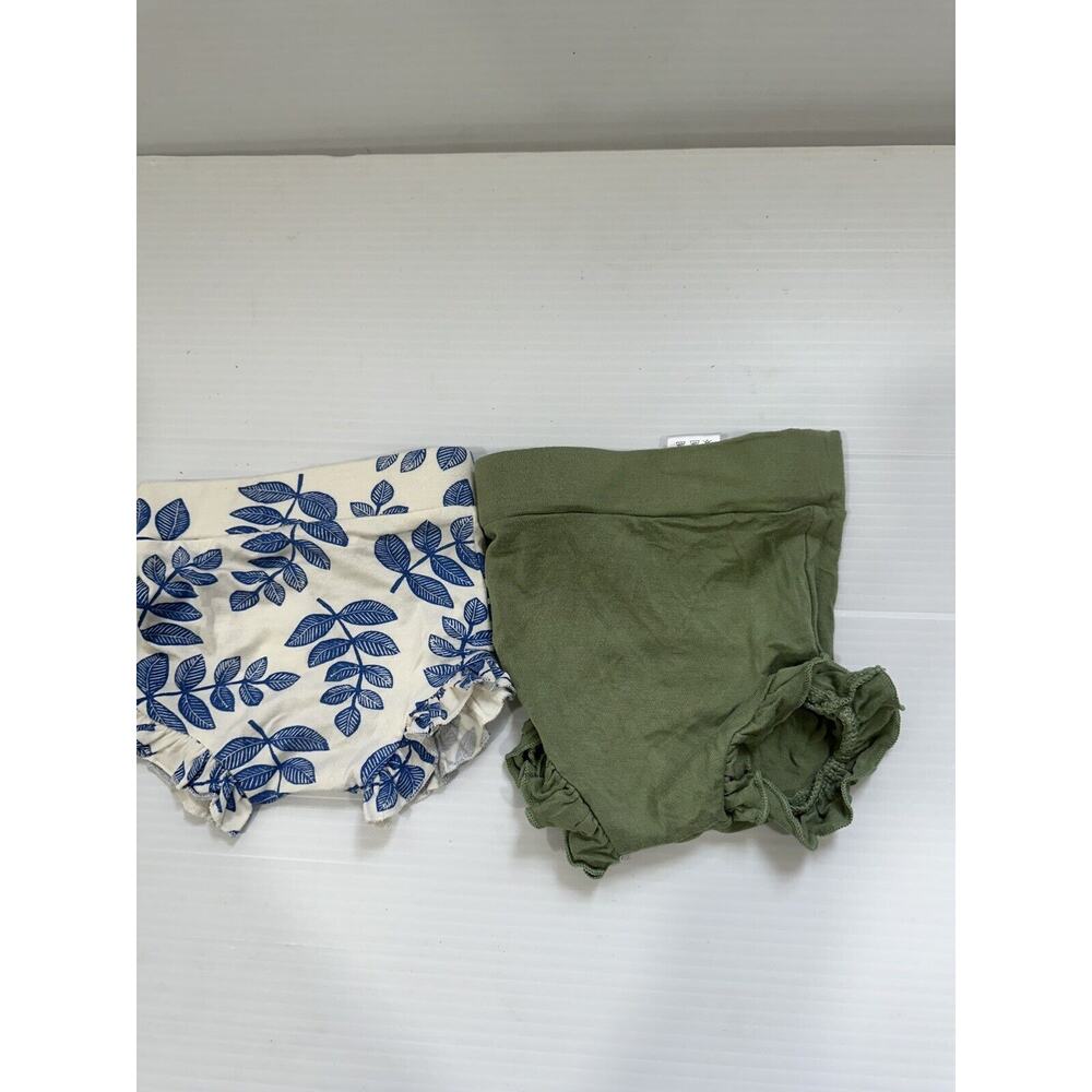 Spearmint Love Baby 0-3M Green, White/Blue Ruffle Bloomer